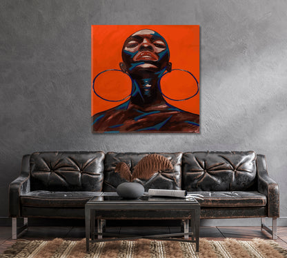 Abstract Portrait of African Woman Canvas Print-Canvas Print-CetArt-1 panel-12x12 inches-CetArt