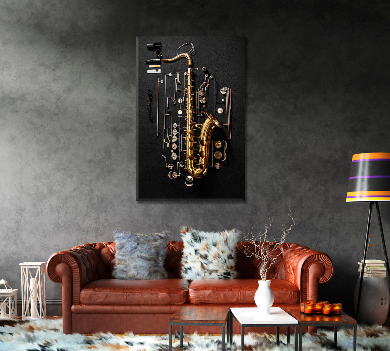 Tenor Saxophone Canvas Print-Canvas Print-CetArt-1 panel-16x24 inches-CetArt