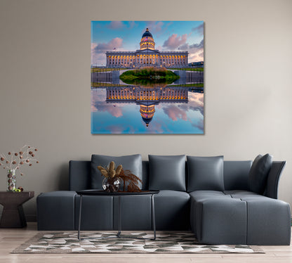 Utah Capitol Salt Lake City Canvas Print-Canvas Print-CetArt-1 panel-12x12 inches-CetArt