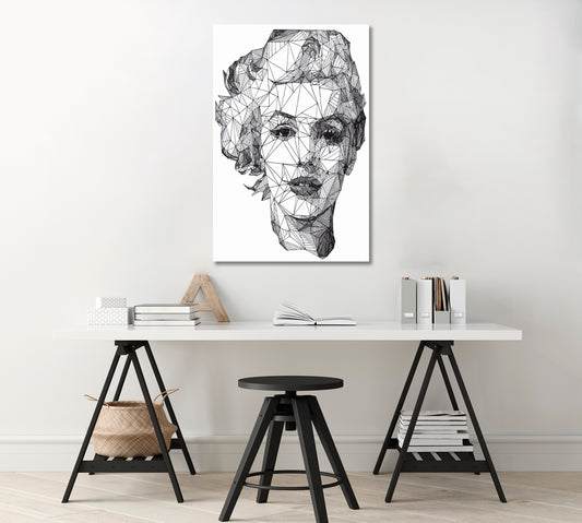 Abstract Geometric Monroe Portrait Canvas Print-Canvas Print-CetArt-1 panel-16x24 inches-CetArt