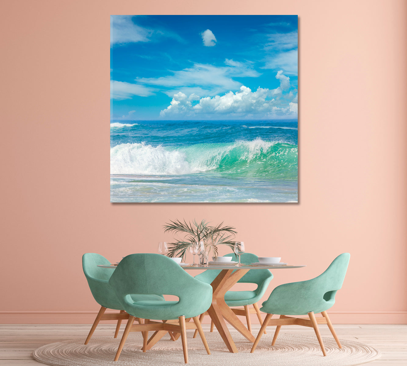 Sea Waves and Blue Sky Canvas Print-Canvas Print-CetArt-1 panel-12x12 inches-CetArt