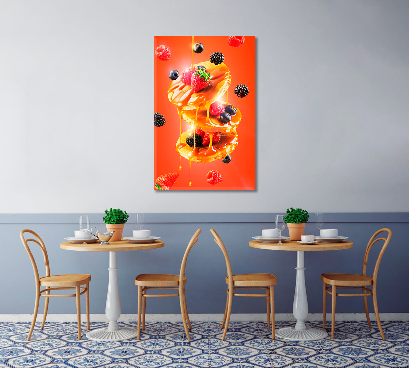 American Pancakes Covered Honey Canvas Print-Canvas Print-CetArt-1 panel-16x24 inches-CetArt