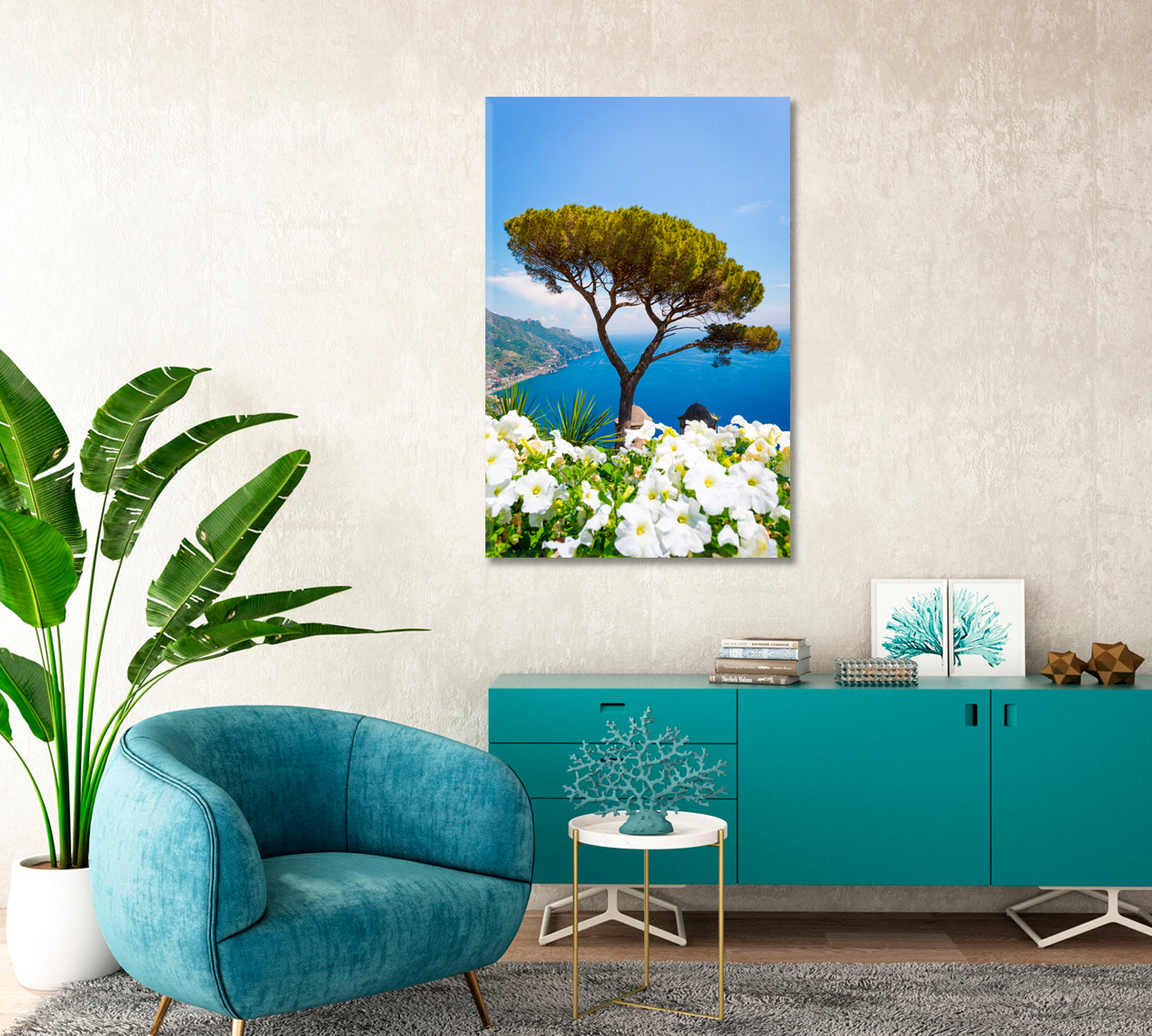 Amalfi Coast Ravello Villa Rufolo Canvas Print-Canvas Print-CetArt-1 panel-16x24 inches-CetArt