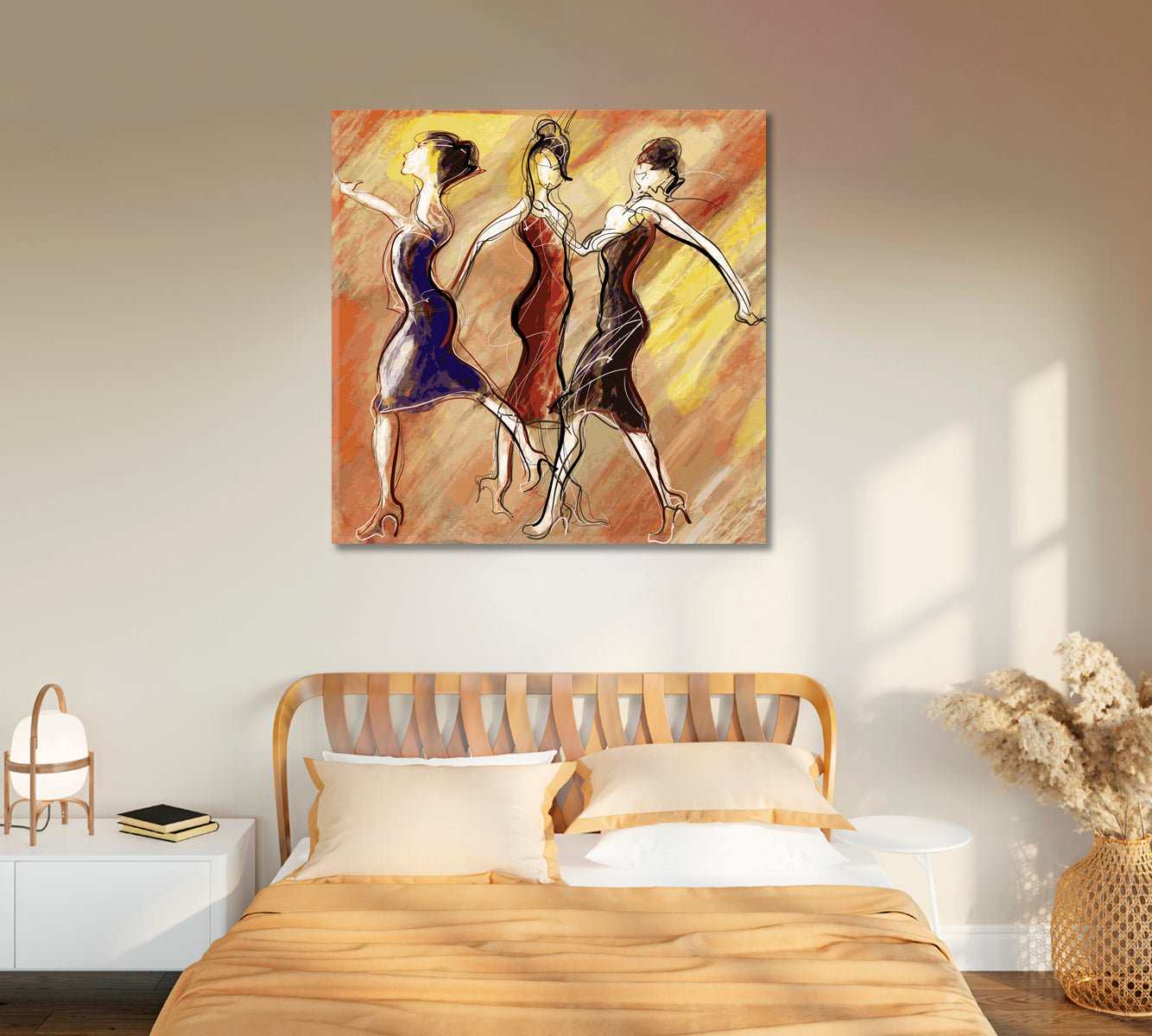 Abstract Dancing Women Canvas Print-Canvas Print-CetArt-1 panel-12x12 inches-CetArt