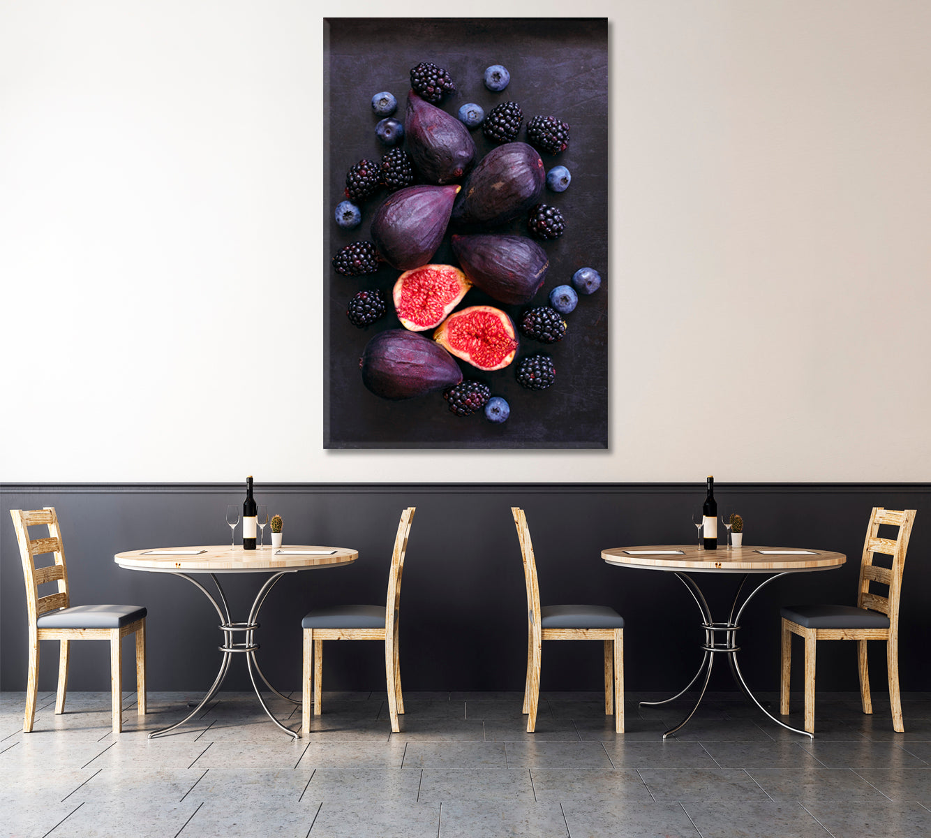 Figs Blackberries and Blueberries Canvas Print-Canvas Print-CetArt-1 panel-16x24 inches-CetArt