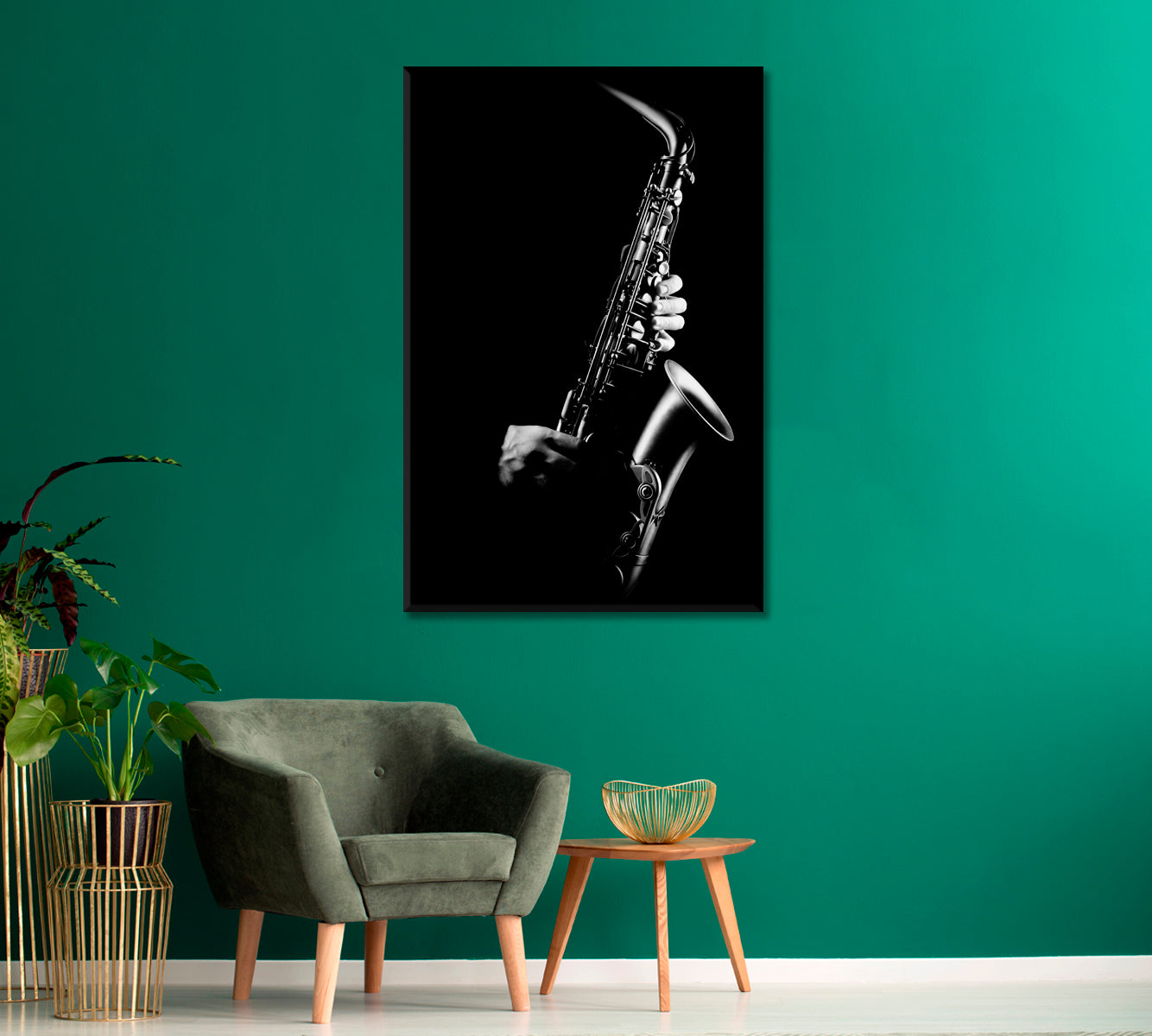 Saxophonist Jazz Music Canvas Print-Canvas Print-CetArt-1 panel-16x24 inches-CetArt