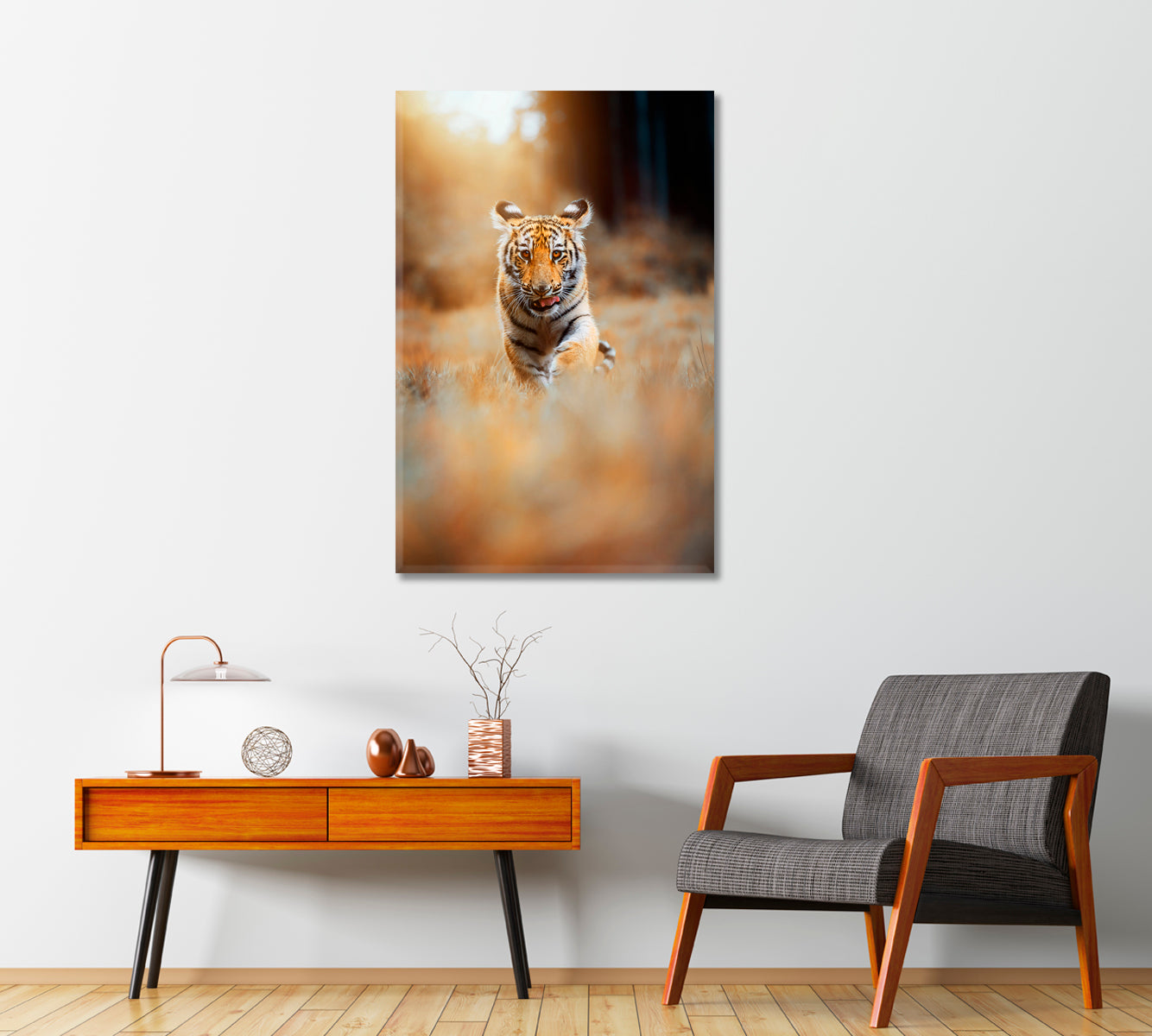 Siberian Tiger Cub Canvas Print-Canvas Print-CetArt-1 panel-16x24 inches-CetArt