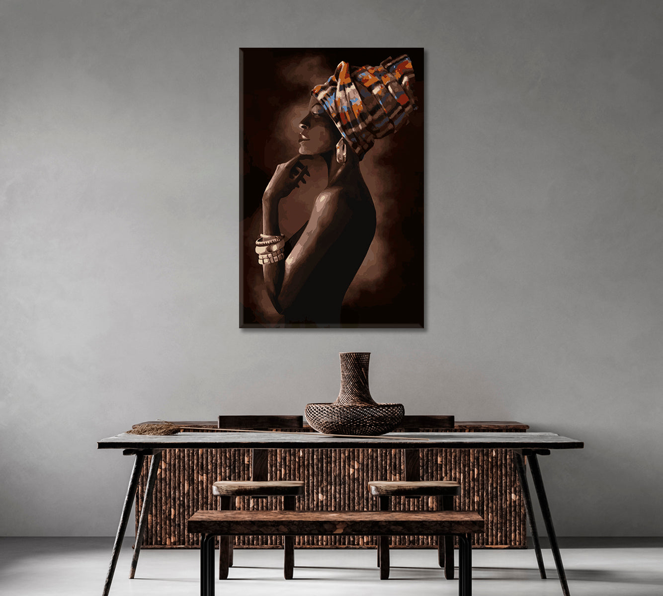 Beautiful African Woman Canvas Print-Canvas Print-CetArt-1 panel-16x24 inches-CetArt