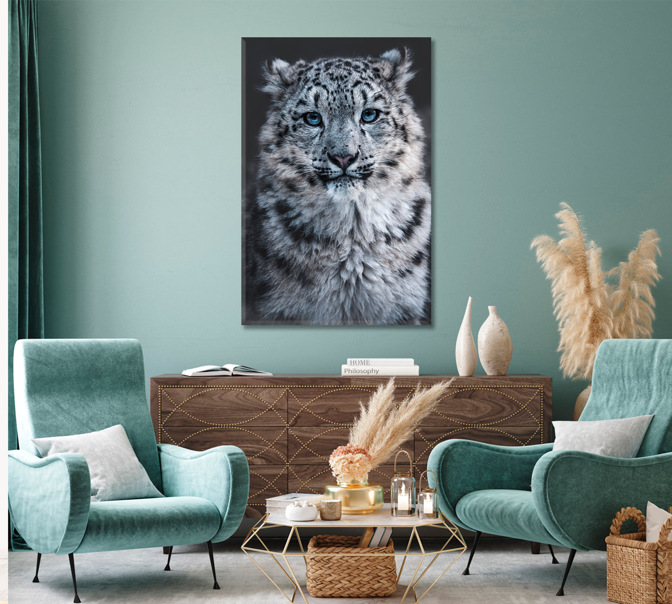 Snow Leopard Canvas Print-Canvas Print-CetArt-1 panel-16x24 inches-CetArt