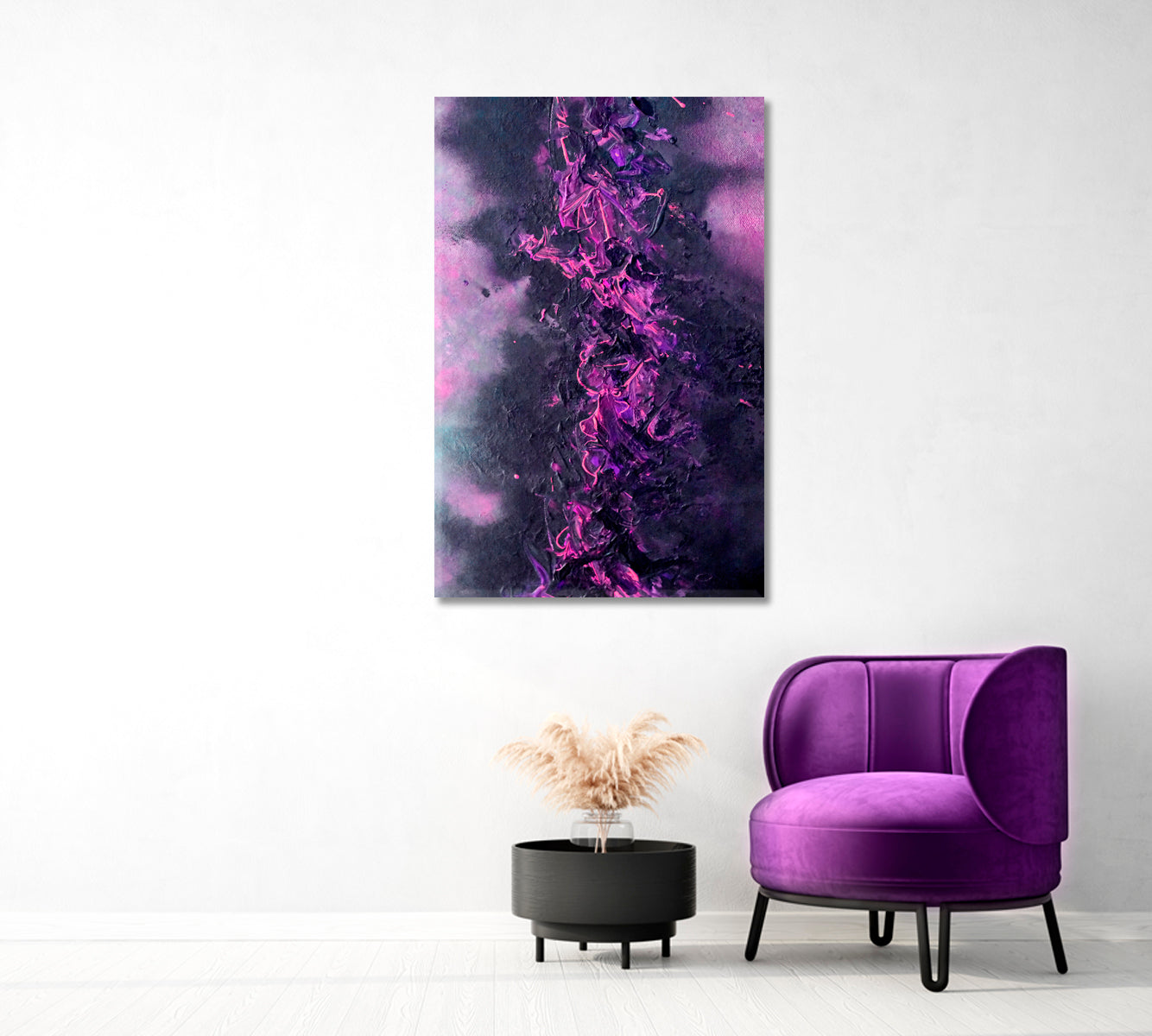 Abstract Purple Brush Strokes Canvas Print-Canvas Print-CetArt-1 panel-16x24 inches-CetArt