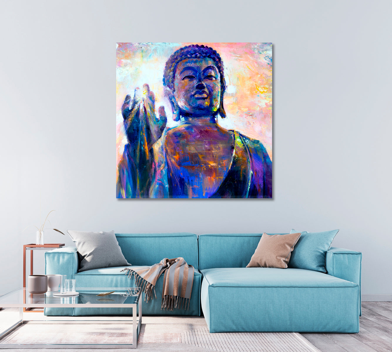 Art Portrait of Buddha Canvas Print-Canvas Print-CetArt-1 panel-12x12 inches-CetArt