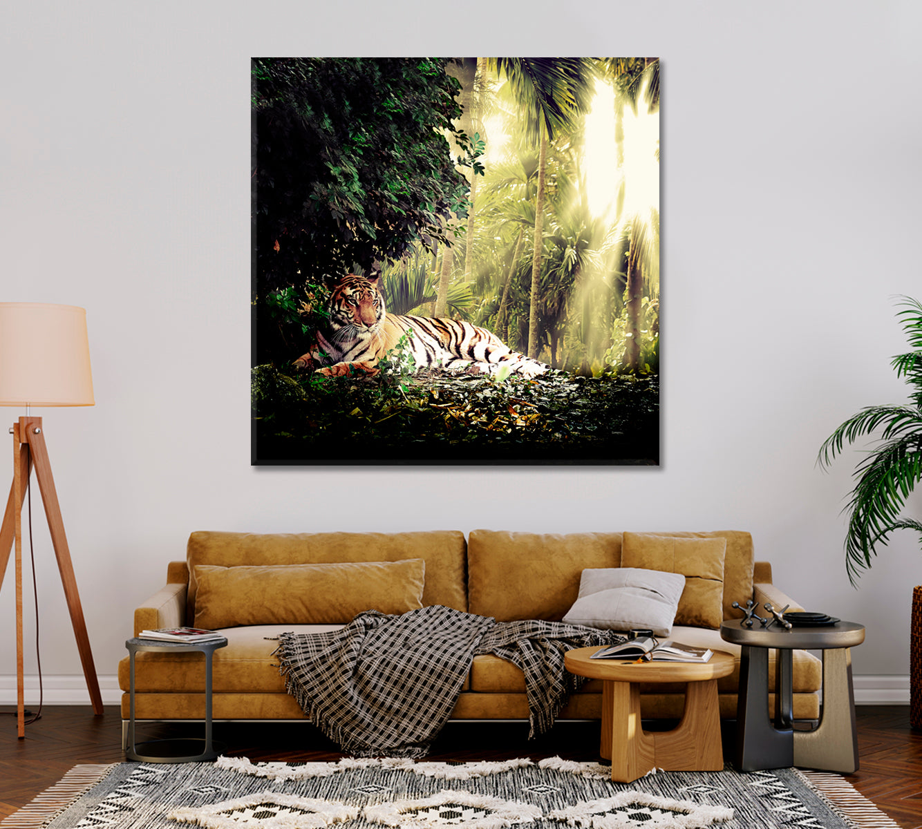 Sumatran Tiger in Rainforest Canvas Print-Canvas Print-CetArt-1 panel-12x12 inches-CetArt