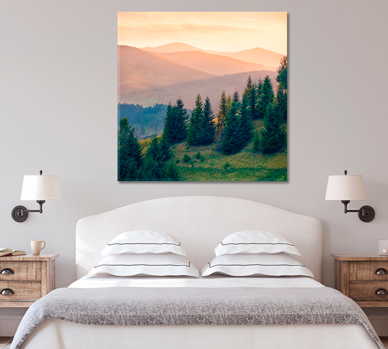 Summer Landscape Carpathian Mountains Ukraine Canvas Print-Canvas Print-CetArt-1 panel-12x12 inches-CetArt