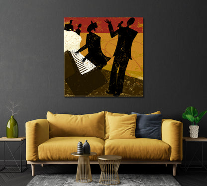 Jazz Band Canvas Print-Canvas Print-CetArt-1 panel-12x12 inches-CetArt