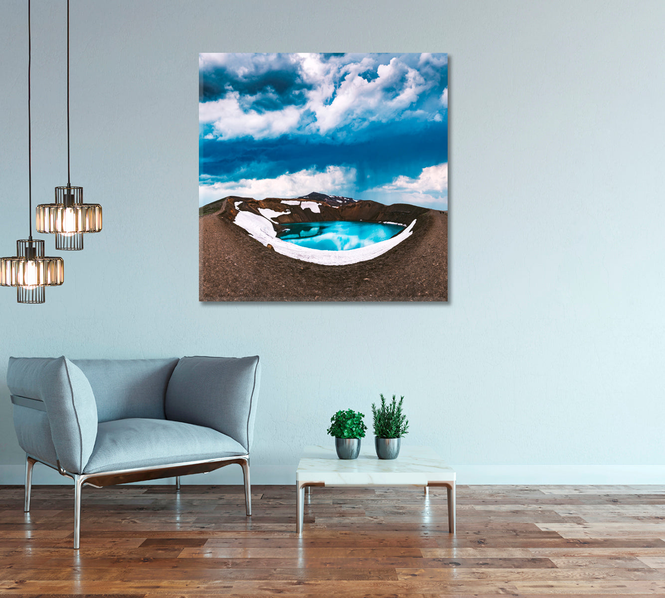 Myvatn Lake in Vulkano Crater Iceland Canvas Print-Canvas Print-CetArt-1 panel-12x12 inches-CetArt