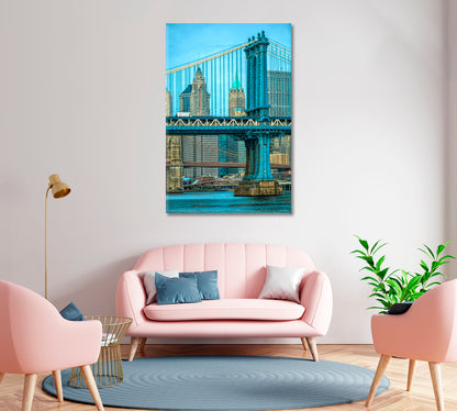 Manhattan Bridge New York Canvas Print-Canvas Print-CetArt-1 panel-16x24 inches-CetArt