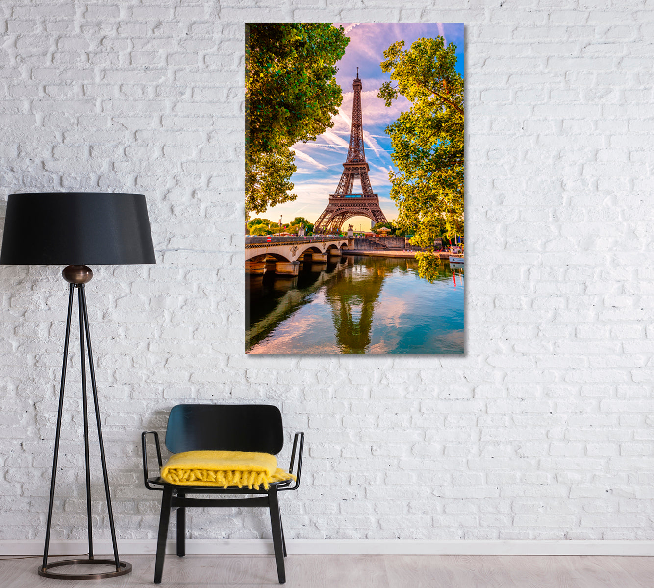 Eiffer Tower and Seine River Paris France Canvas Print-Canvas Print-CetArt-1 panel-16x24 inches-CetArt