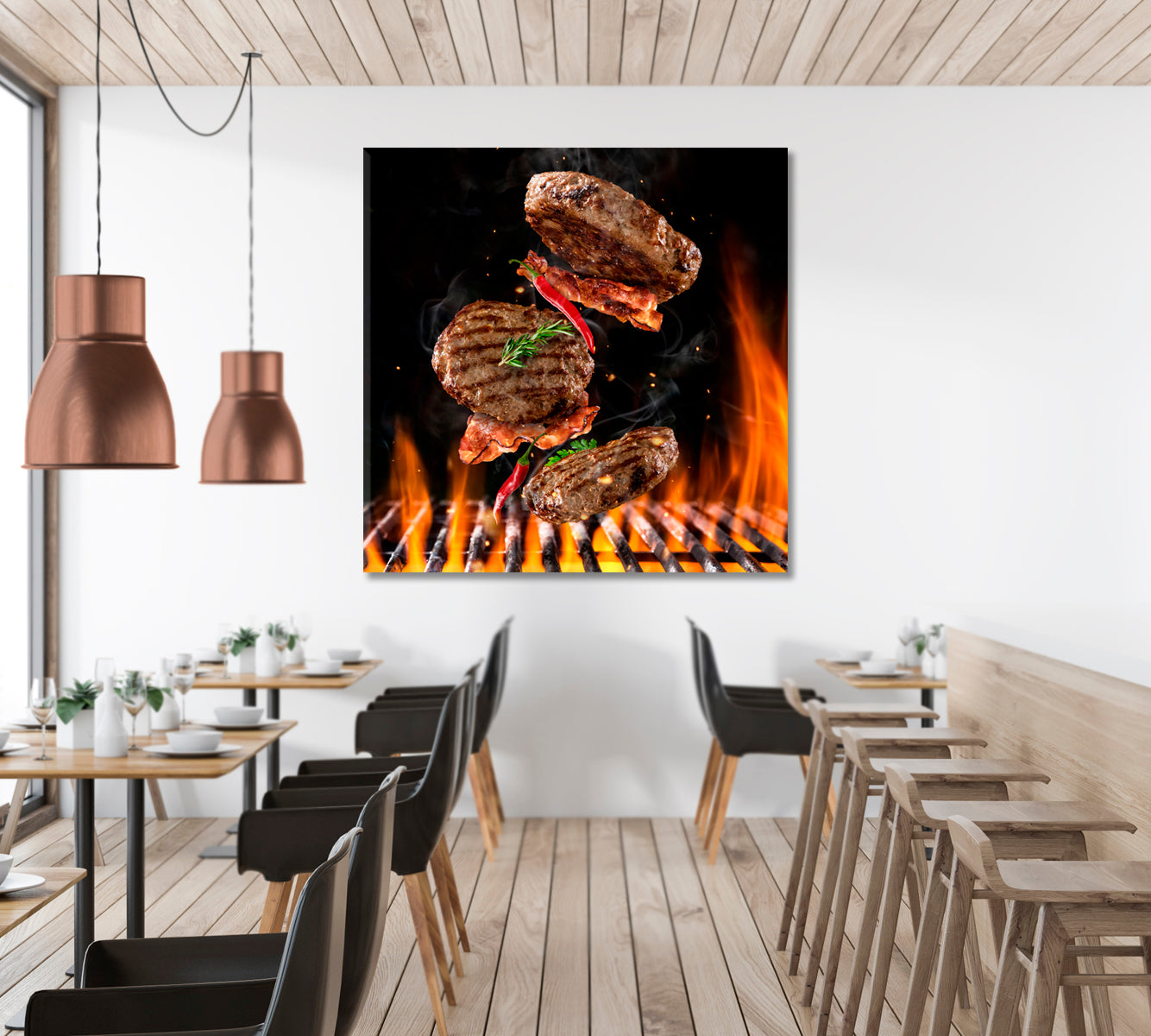 Beef Meat with Chili Canvas Print-Canvas Print-CetArt-1 panel-12x12 inches-CetArt