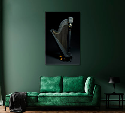 Black Harp Canvas Print-Canvas Print-CetArt-1 panel-16x24 inches-CetArt