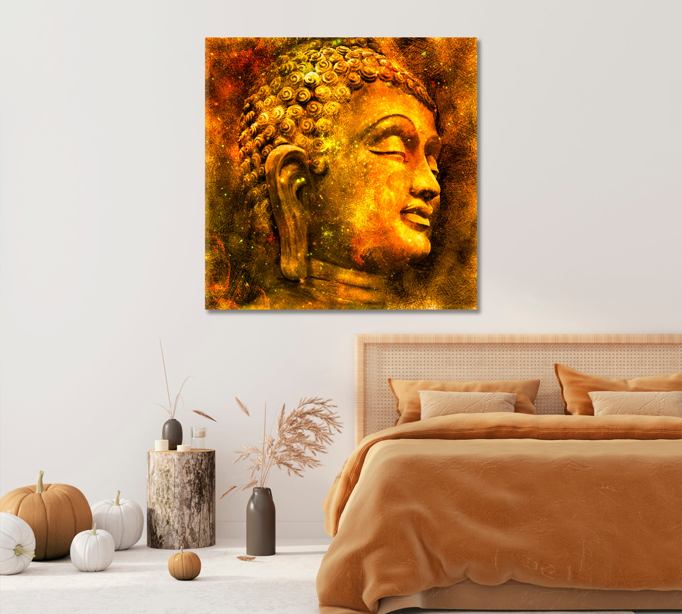 Head of Buddha Canvas Print-Canvas Print-CetArt-1 panel-12x12 inches-CetArt