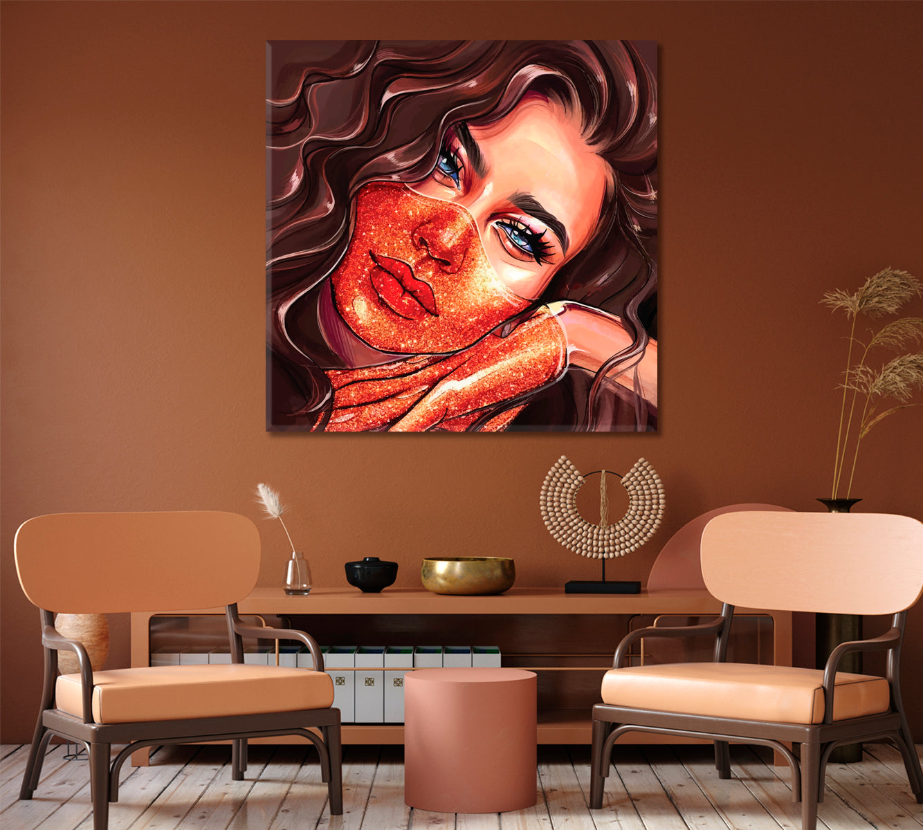 Beautiful Oriental Women Canvas Print-Canvas Print-CetArt-1 panel-12x12 inches-CetArt