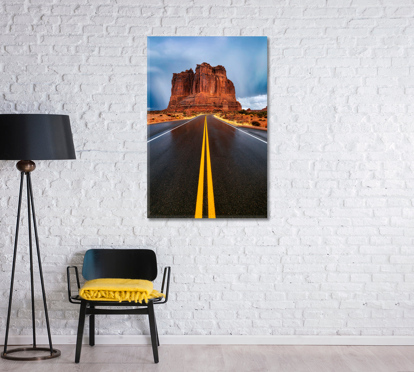 Arches National Park at Rainy Day Utah Canvas Print-Canvas Print-CetArt-1 panel-16x24 inches-CetArt