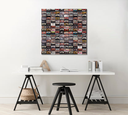 Retro Audio Tapes Canvas Print-Canvas Print-CetArt-1 panel-12x12 inches-CetArt