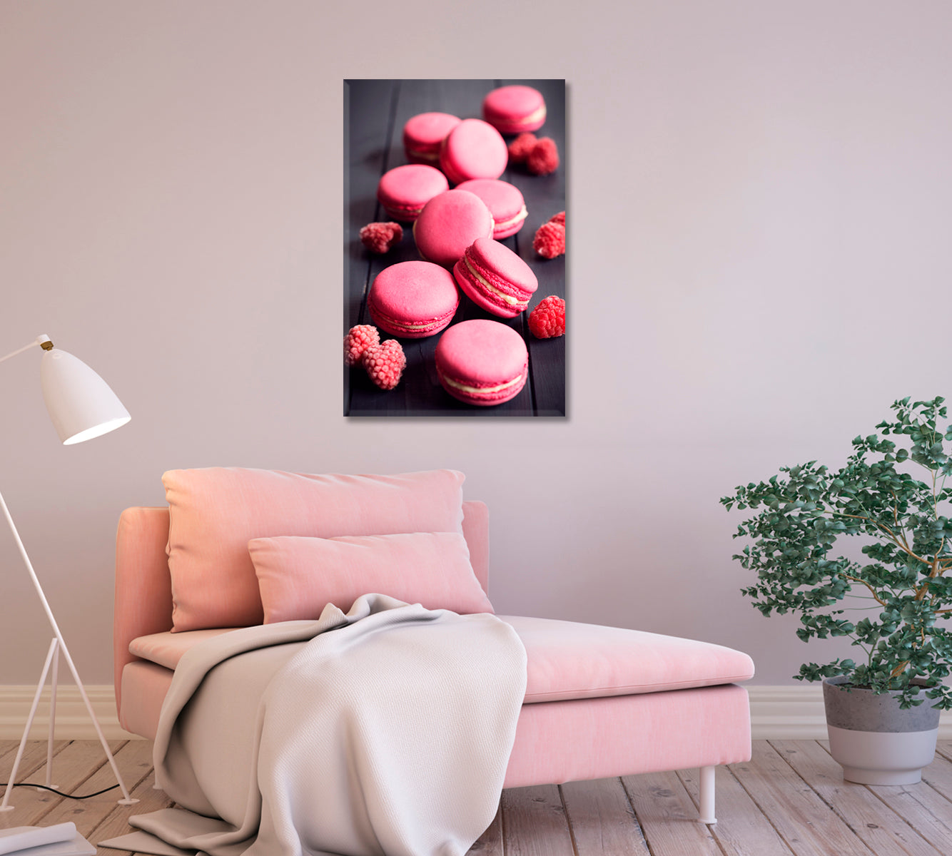 Raspberry Macarons Canvas Print-Canvas Print-CetArt-1 panel-16x24 inches-CetArt