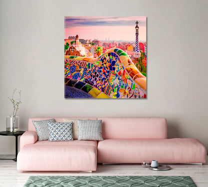 Park Guell Barcelona Spain Canvas Print-Canvas Print-CetArt-1 panel-12x12 inches-CetArt