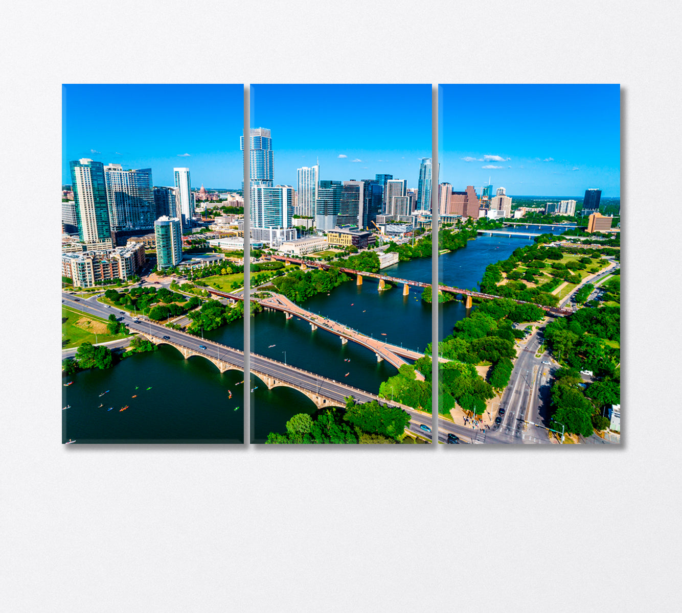 Austin Cityscape United States Canvas Print-Canvas Print-CetArt-3 Panels-36x24 inches-CetArt