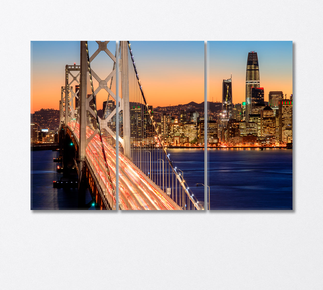 Golden Gate Bridge San Francisco Bay Canvas Print-Canvas Print-CetArt-3 Panels-36x24 inches-CetArt