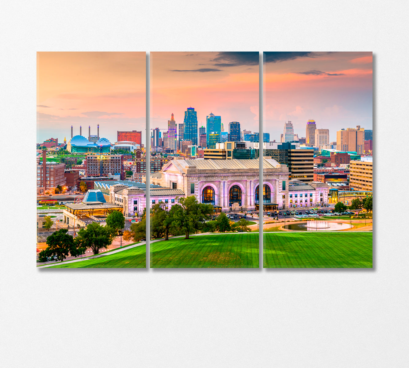 Kansas City United States Canvas Print-Canvas Print-CetArt-3 Panels-36x24 inches-CetArt