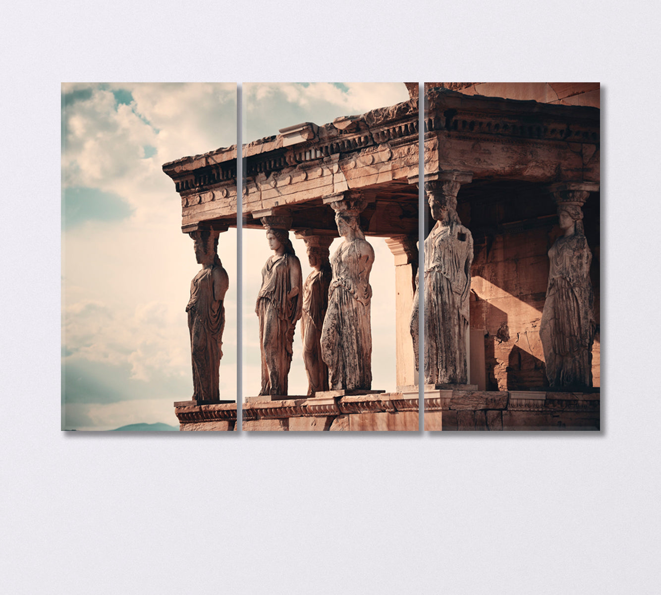 Erechtheion Temple in Acropolis in Athens Greece Canvas Print-Canvas Print-CetArt-3 Panels-36x24 inches-CetArt