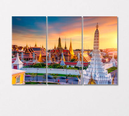 Buddhist Temple Wat Phra Keo Vietnam Canvas Print-Canvas Print-CetArt-3 Panels-36x24 inches-CetArt