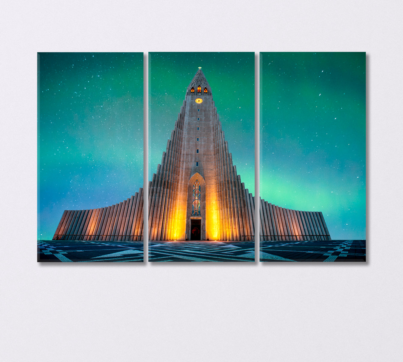 Largest Church in Iceland Canvas Print-Canvas Print-CetArt-3 Panels-36x24 inches-CetArt