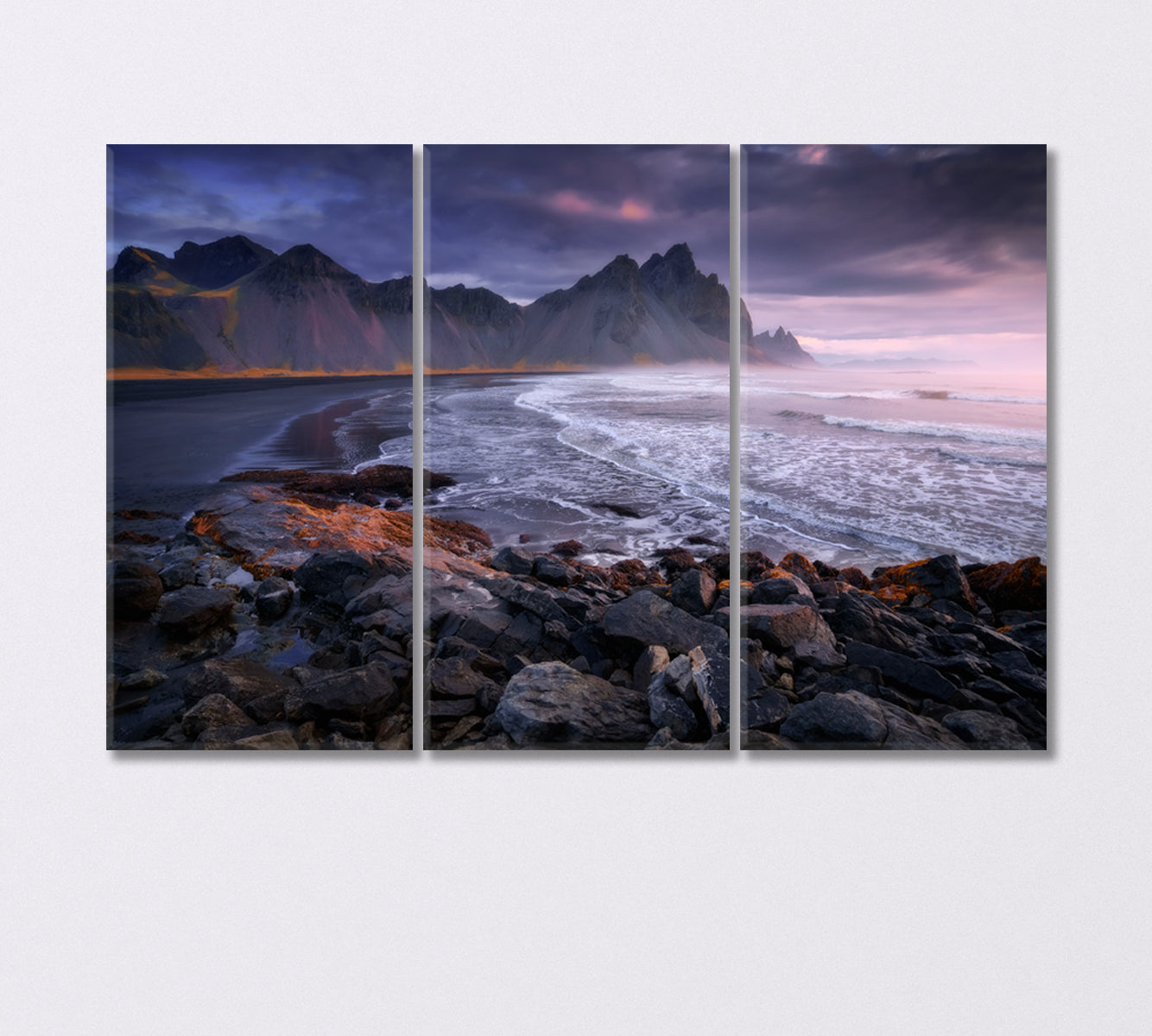 Mount Vestrahorn at Stokksnes Cape Iceland Canvas Print-Canvas Print-CetArt-3 Panels-36x24 inches-CetArt