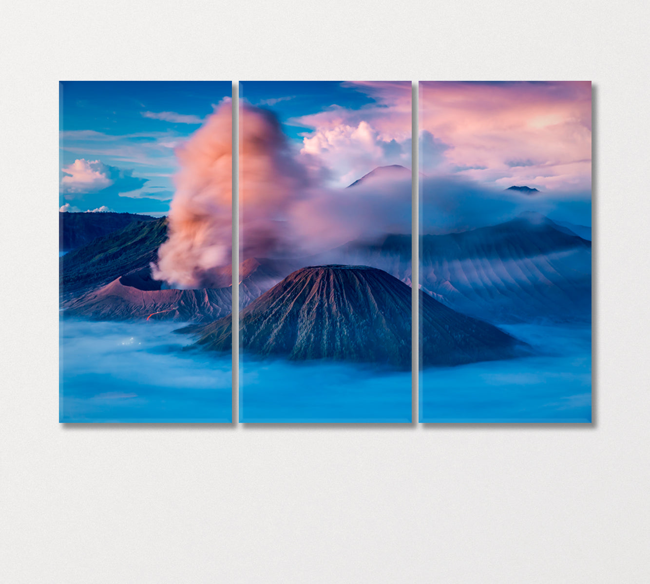 Mount Bromo and Semeru Volcano Indonesia Canvas Print-Canvas Print-CetArt-3 Panels-36x24 inches-CetArt