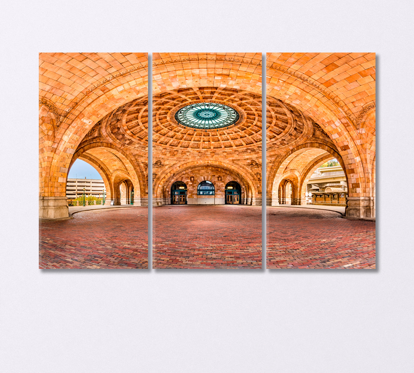 Historic Pittsburgh Train Station USA Canvas Print-Canvas Print-CetArt-3 Panels-36x24 inches-CetArt