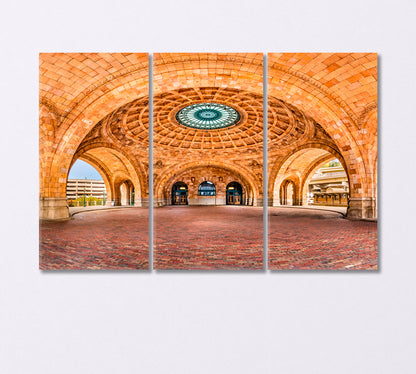 Historic Pittsburgh Train Station USA Canvas Print-Canvas Print-CetArt-3 Panels-36x24 inches-CetArt