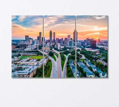 Atlanta Georgia USA Canvas Print-Canvas Print-CetArt-3 Panels-36x24 inches-CetArt