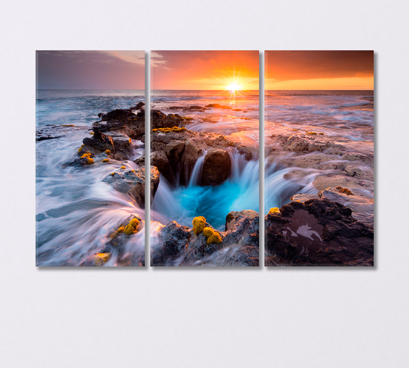 Pools of Paradise During Sunset at Coast Hawaii Canvas Print-Canvas Print-CetArt-3 Panels-36x24 inches-CetArt