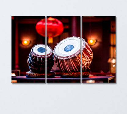 Ethnic Musical Instrument Tabla Canvas Print-CetArt-3 Panels-36x24 inches-CetArt