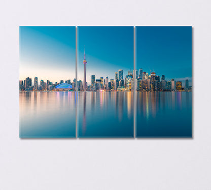 Toronto City Skyline Canada Canvas Print-Canvas Print-CetArt-3 Panels-36x24 inches-CetArt