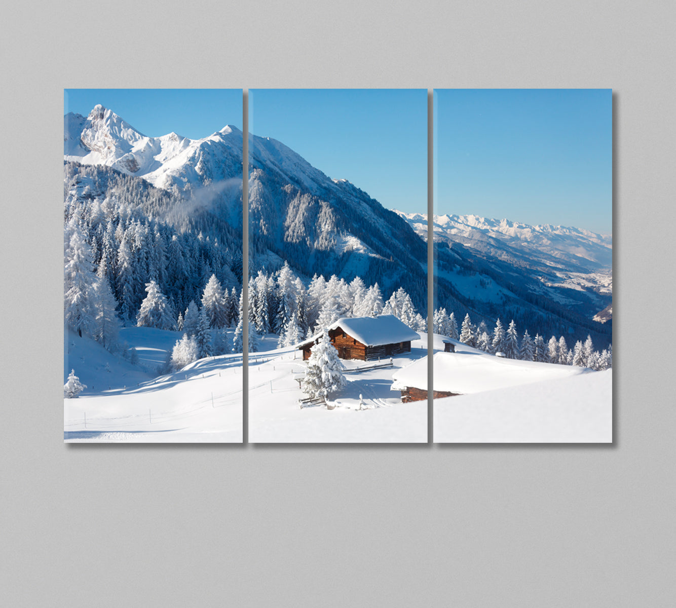 Picturesque Mountain Landscape with Lake Schlegeis Austria Canvas Print-Canvas Print-CetArt-3 Panels-36x24 inches-CetArt