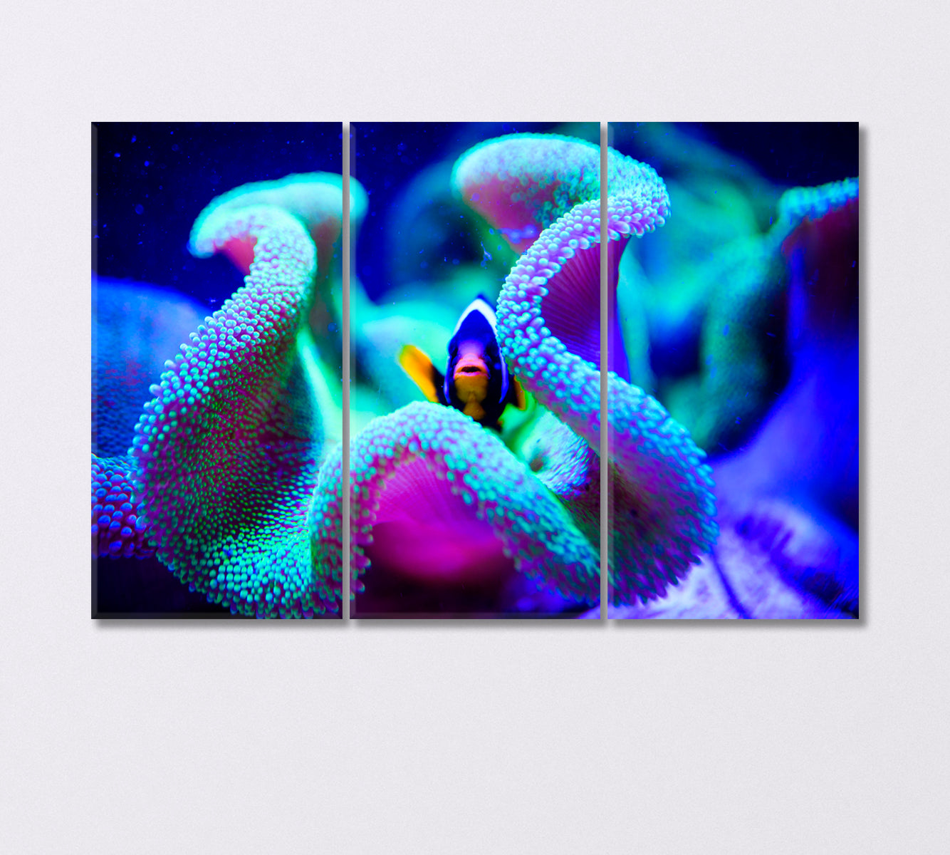 Wonderful Underwater World with Corals and Tropical Fish Canvas Print-Canvas Print-CetArt-3 Panels-36x24 inches-CetArt