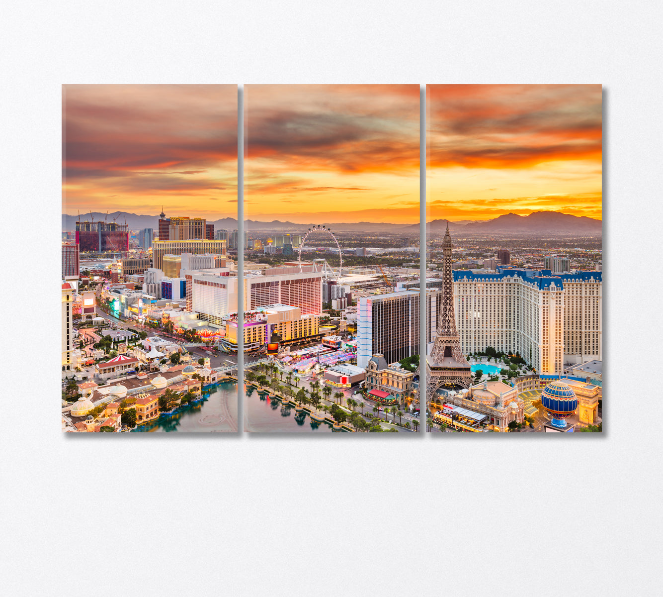 Las Vegas at Dusk Canvas Print-Canvas Print-CetArt-3 Panels-36x24 inches-CetArt