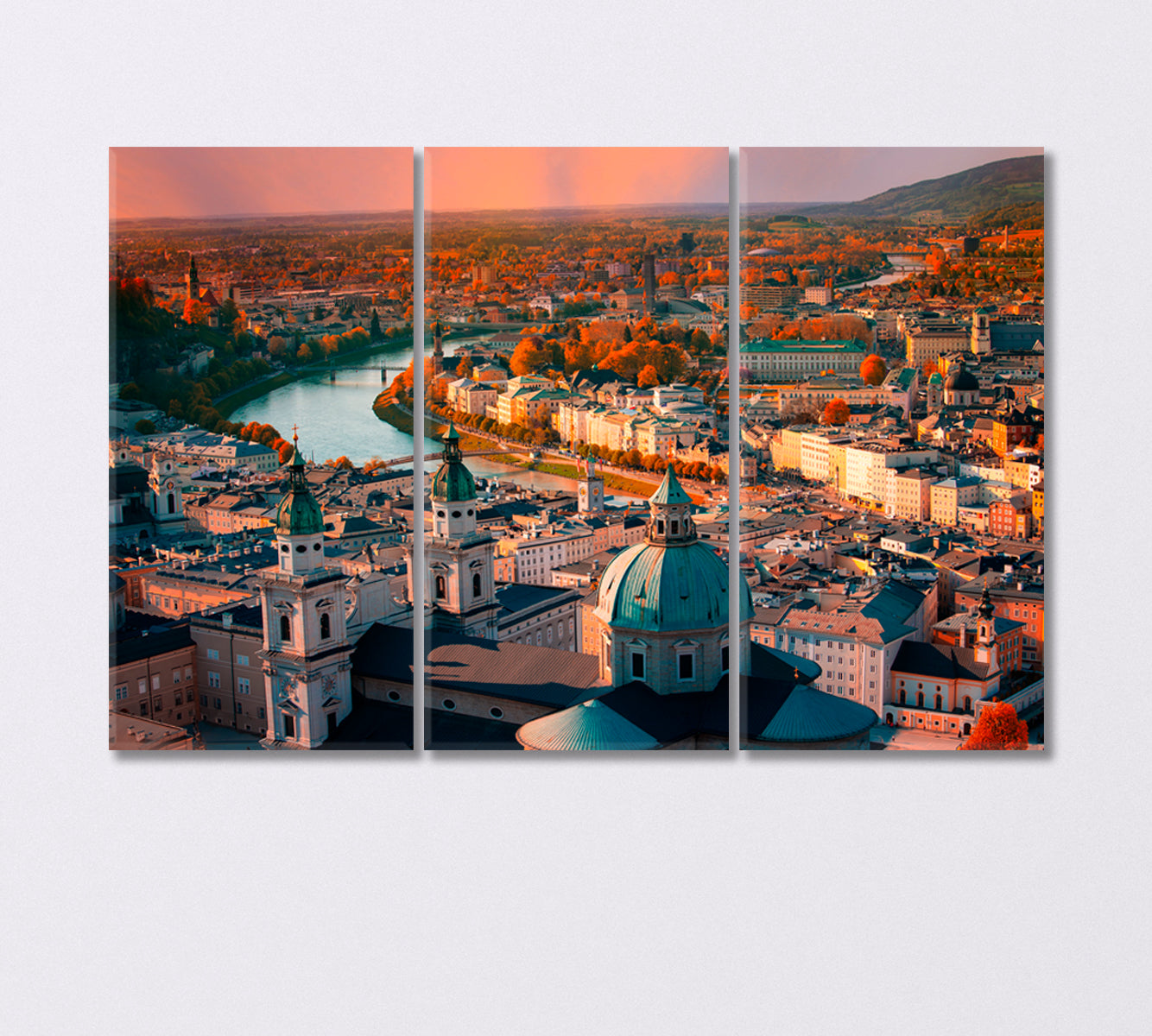 Salzburg Сity Austria Canvas Print-Canvas Print-CetArt-3 Panels-36x24 inches-CetArt