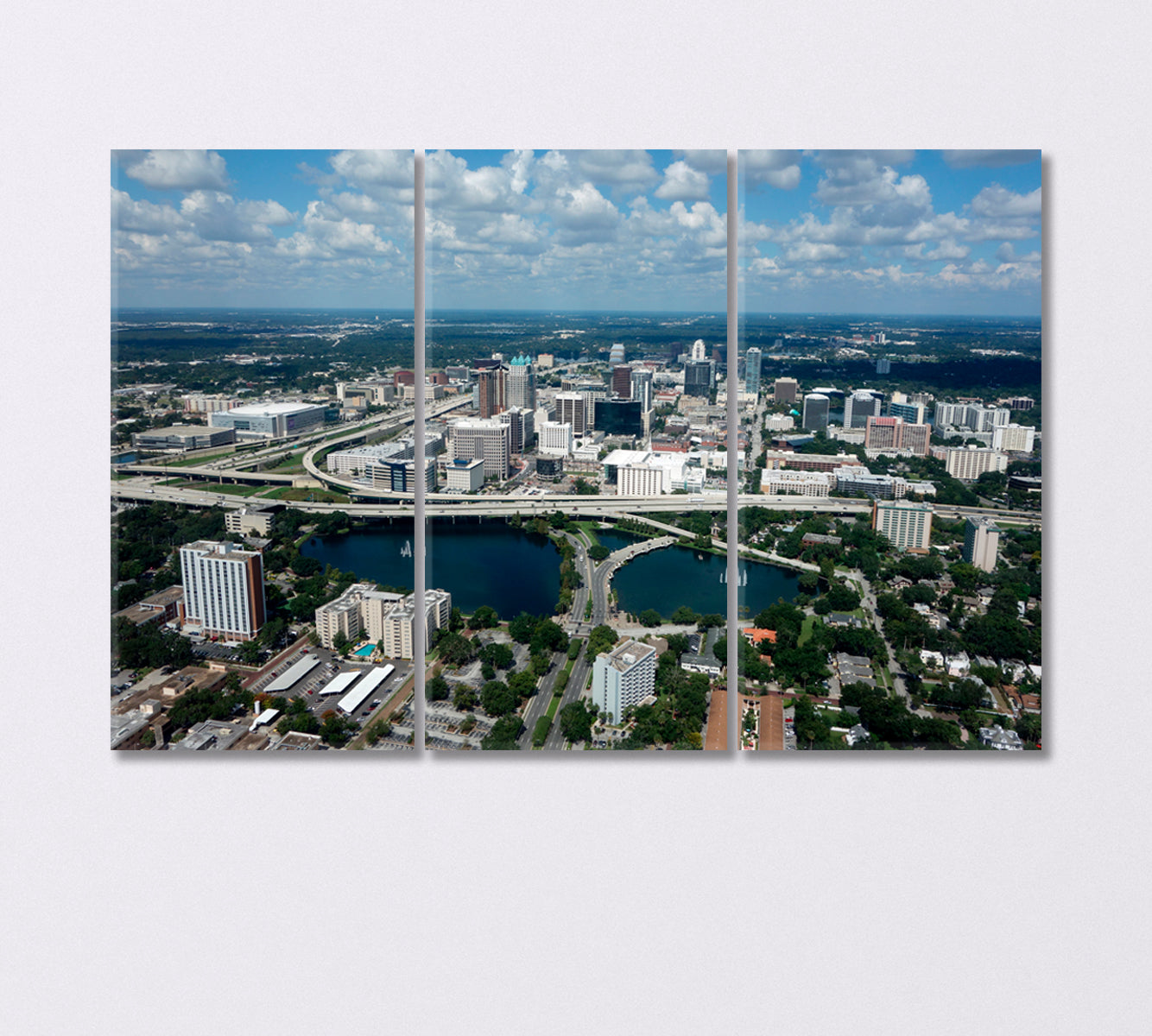 Thriving Downtown Orlando Florida Canvas Print-Canvas Print-CetArt-3 Panels-36x24 inches-CetArt