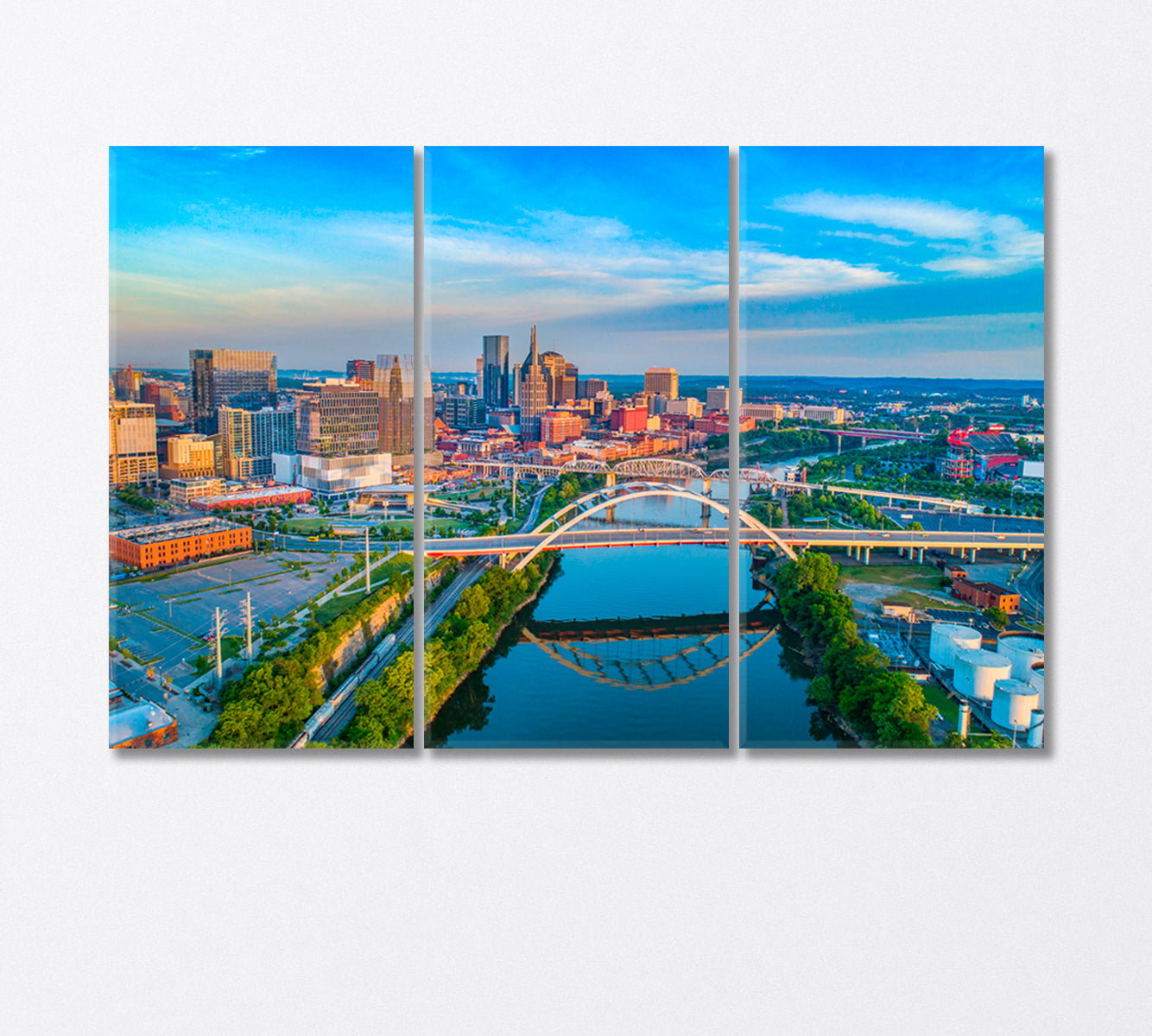 Nashville Tennessee USA Canvas Print-Canvas Print-CetArt-3 Panels-36x24 inches-CetArt