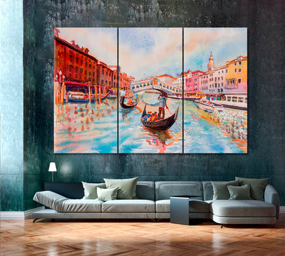 Venice Traveling In Gondola Canvas Print-Canvas Print-CetArt-1 Panel-24x16 inches-CetArt